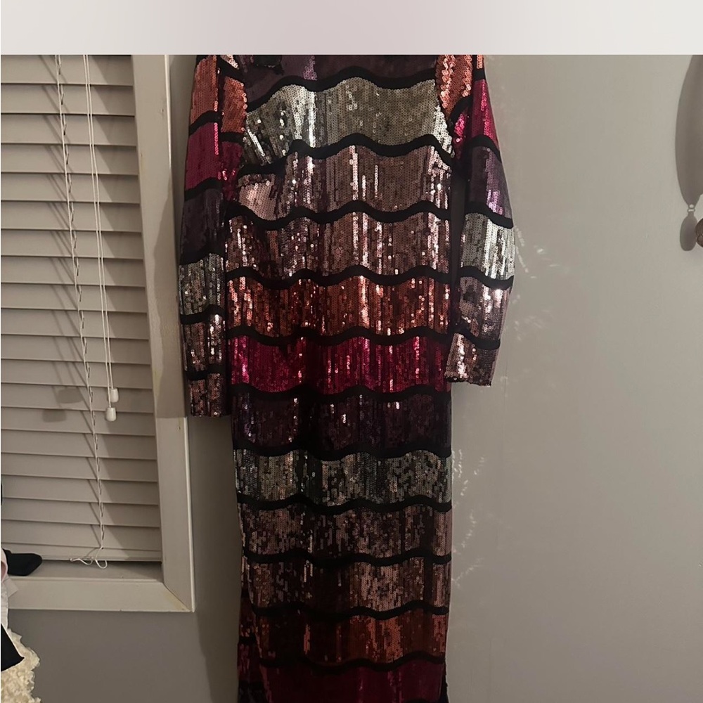 ASOS Black and Pink Sequin Dress